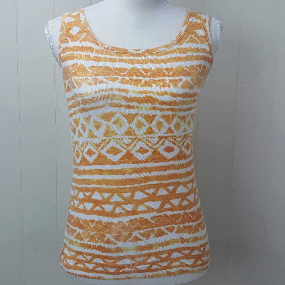 🍒 Chicos Geometric Ribbed Tank Top